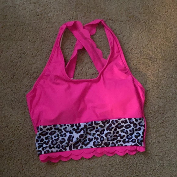 2 piece hot pink swimsuit. - Picture 2 of 5